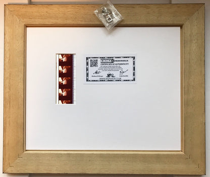 Handmade display featuring original 35mm film cells for JUST A GIGOLO 1978 fans