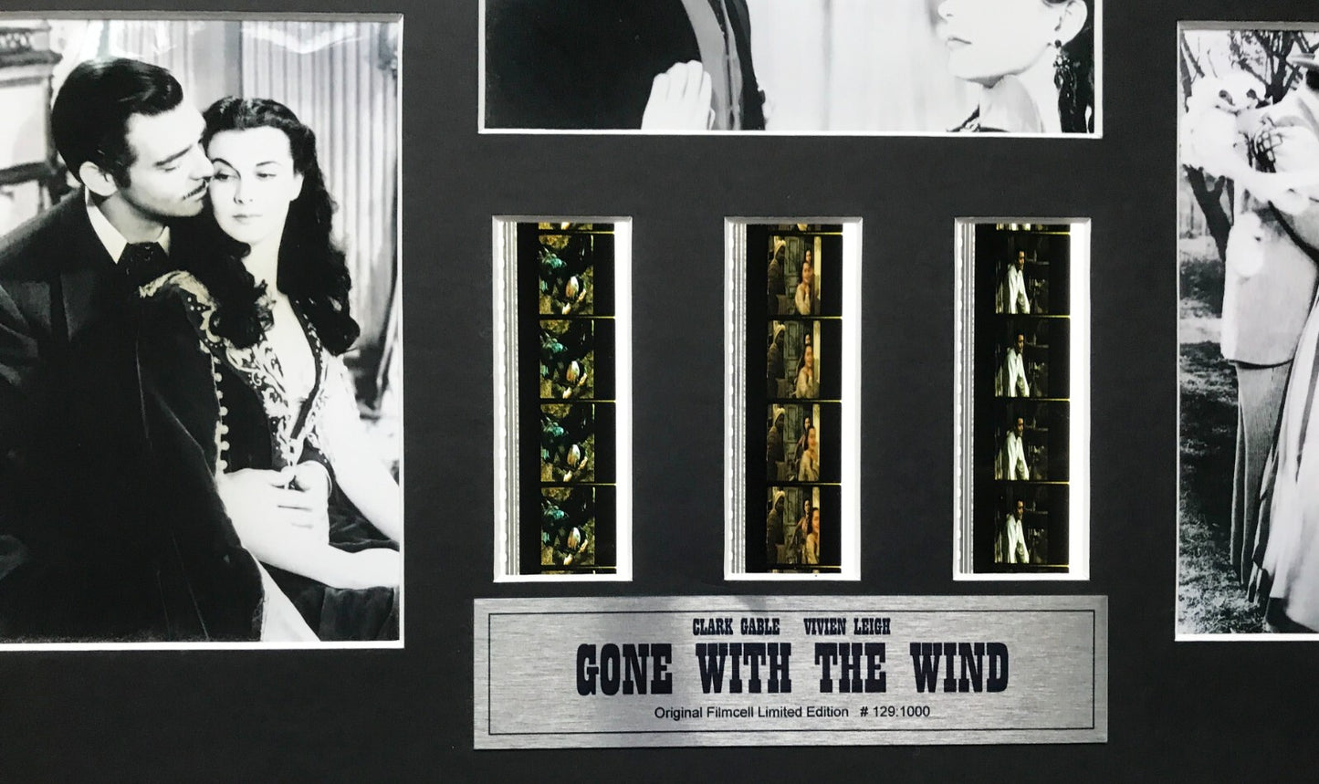 Handmade display featuring original film cells for a GONE with the WIND 1939 fan