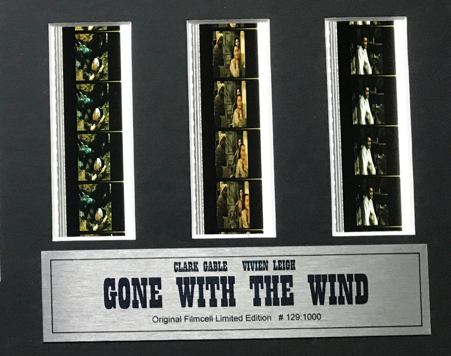 Handmade display featuring original film cells for a GONE with the WIND 1939 fan