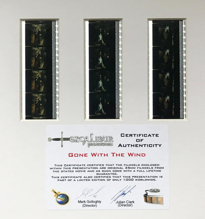 Handmade display featuring original film cells for a GONE with the WIND 1939 fan