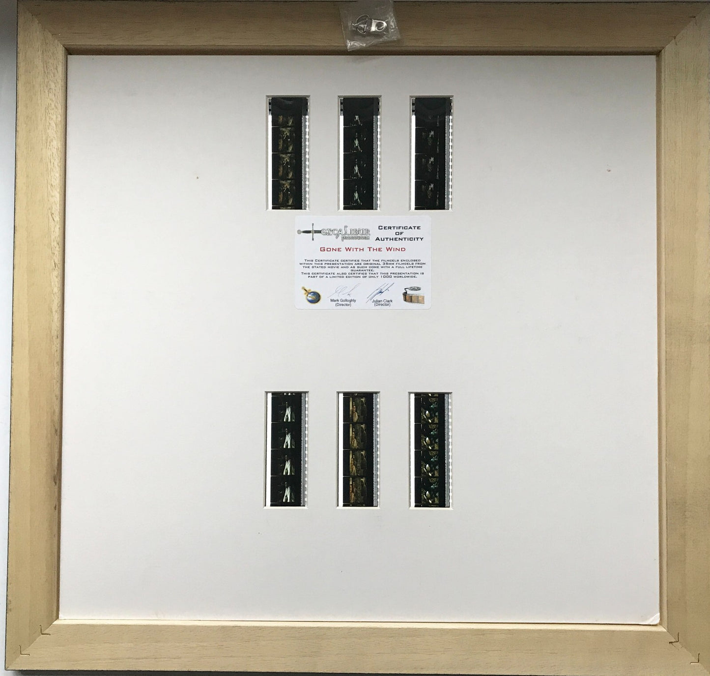 Handmade display featuring original film cells for a GONE with the WIND 1939 fan