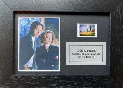 Hand crafted display featuring original Mini 35mm film cells for X-Files fans