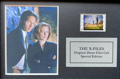 Hand crafted display featuring original Mini 35mm film cells for X-Files fans