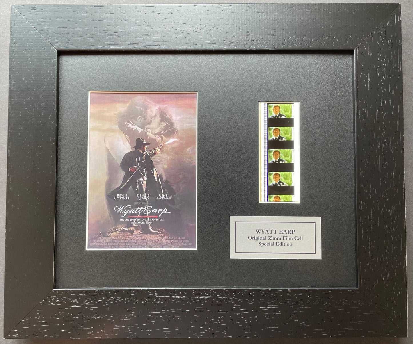 Hand Crafted display featuring original 35mm film cells for Wyatt Earp fans v1