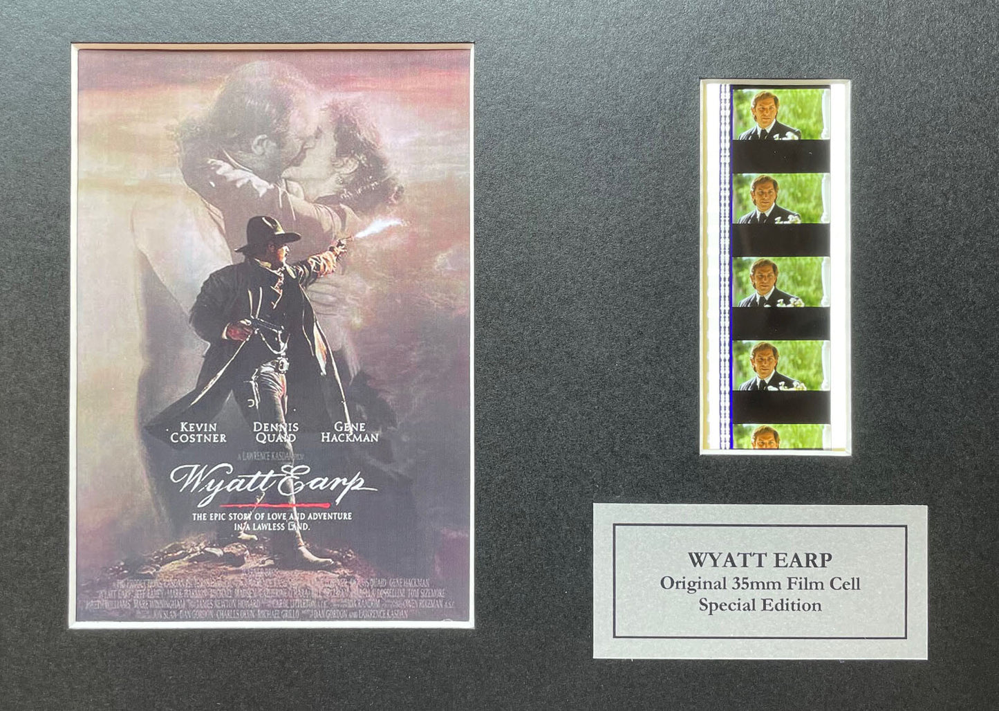 Hand Crafted display featuring original 35mm film cells for Wyatt Earp fans v1