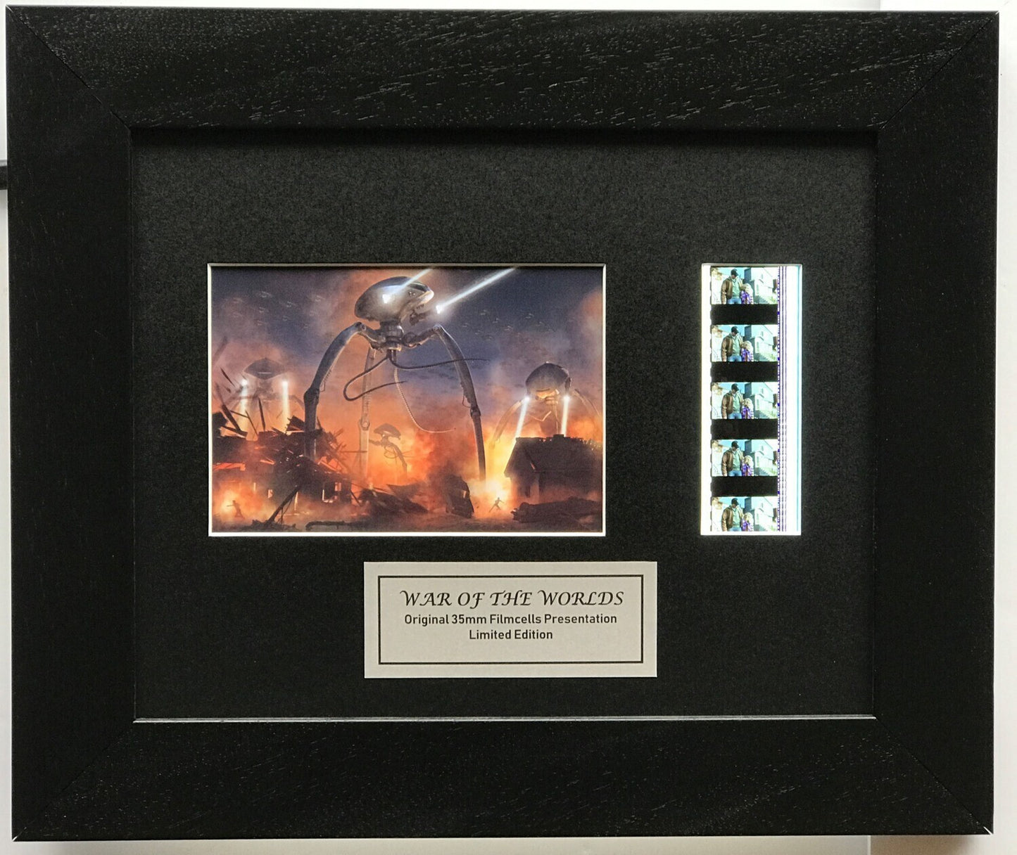 Hand crafted display inc original 35mm film cells for War of The Worlds fans v2