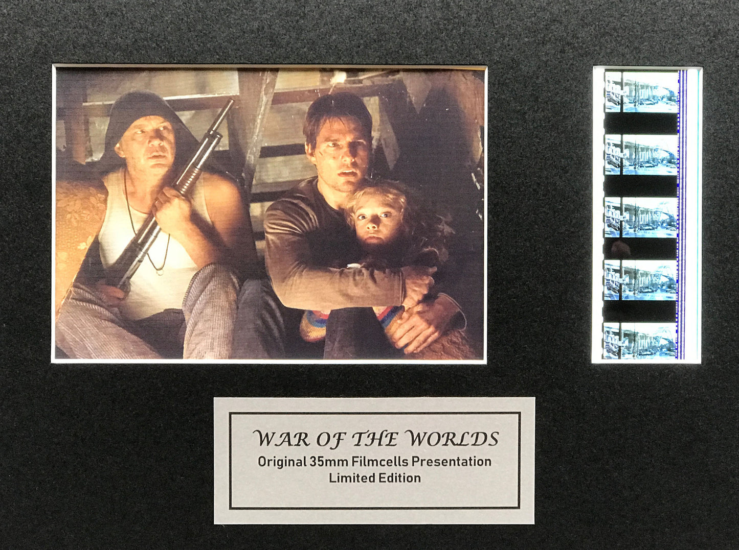 Hand crafted display inc original 35mm film cells for War of The Worlds fans v1