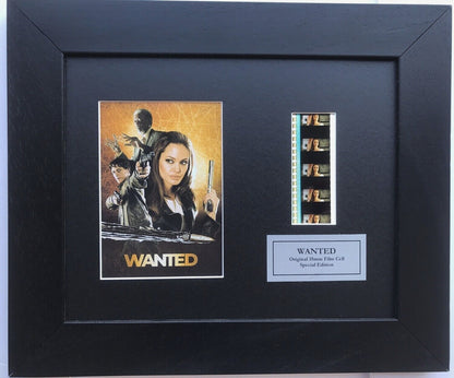 Hand crafted display featuring original filmcells for WANTED Angelina Jolie fans