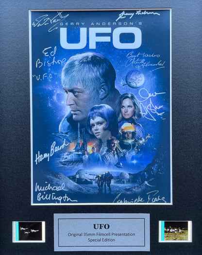 Handmade display featuring original 35mm film cells for UFO Gerry Anderson fans