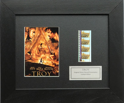 Handmade display featuring original 35mm film cells for a TROY fan + COA v1