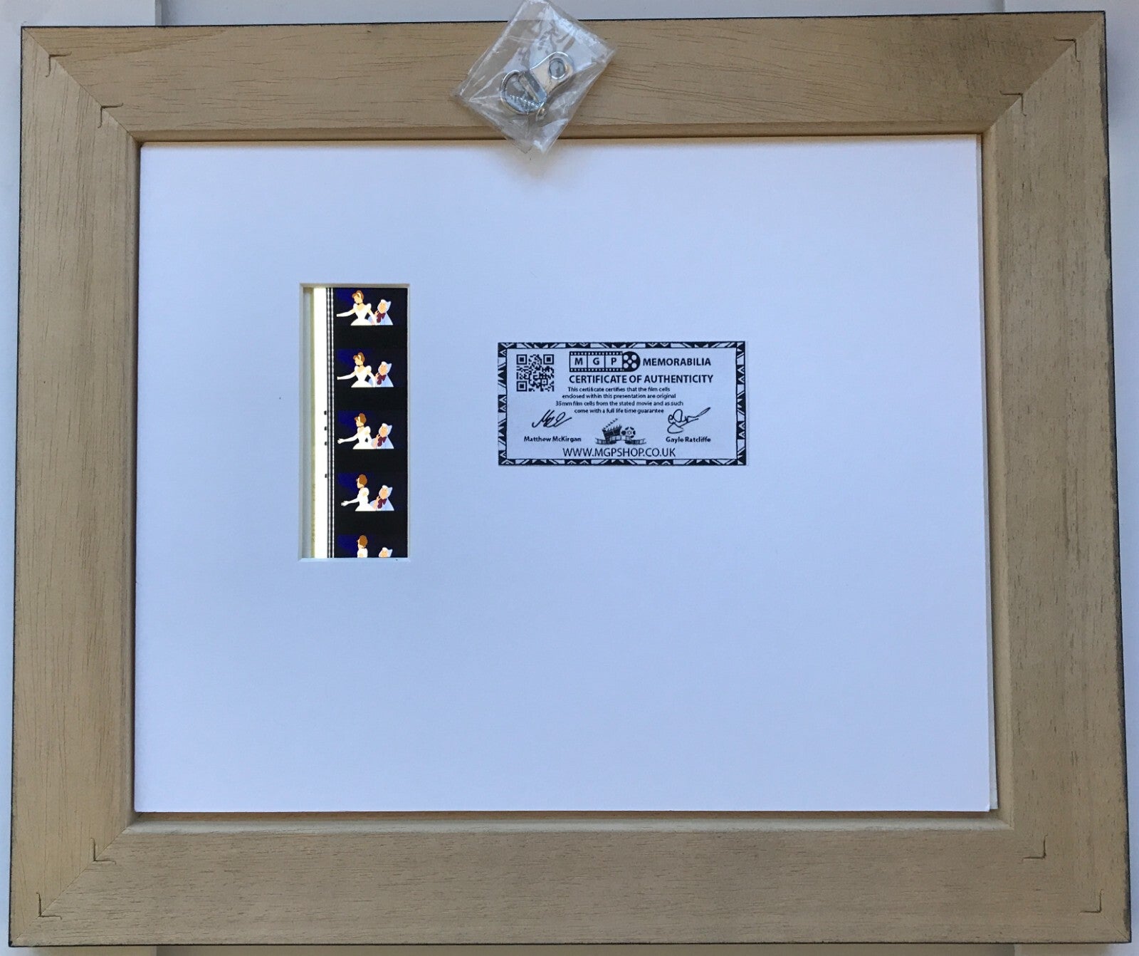 Hand crafted display featuring original 35mm film cells for a CINDERELLA fan