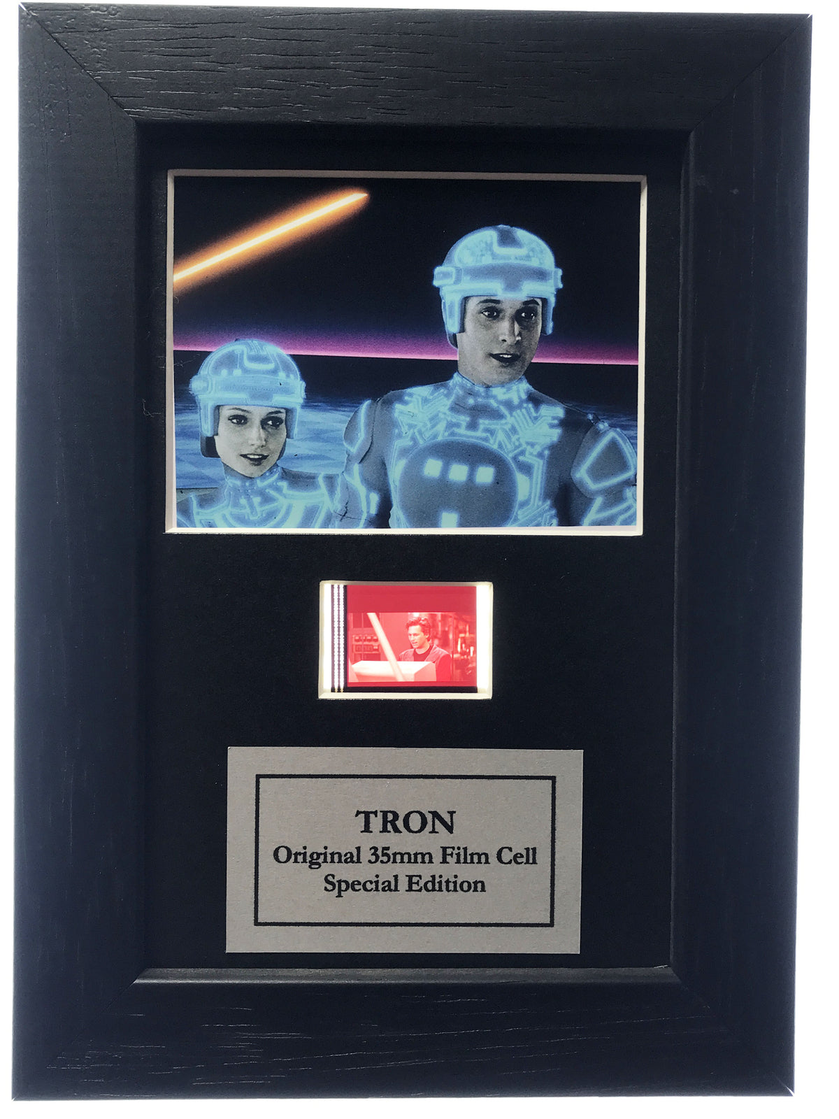 TRON of 1982 Original Mini 35mm Film Cells set within Quality Wood Frame + COA