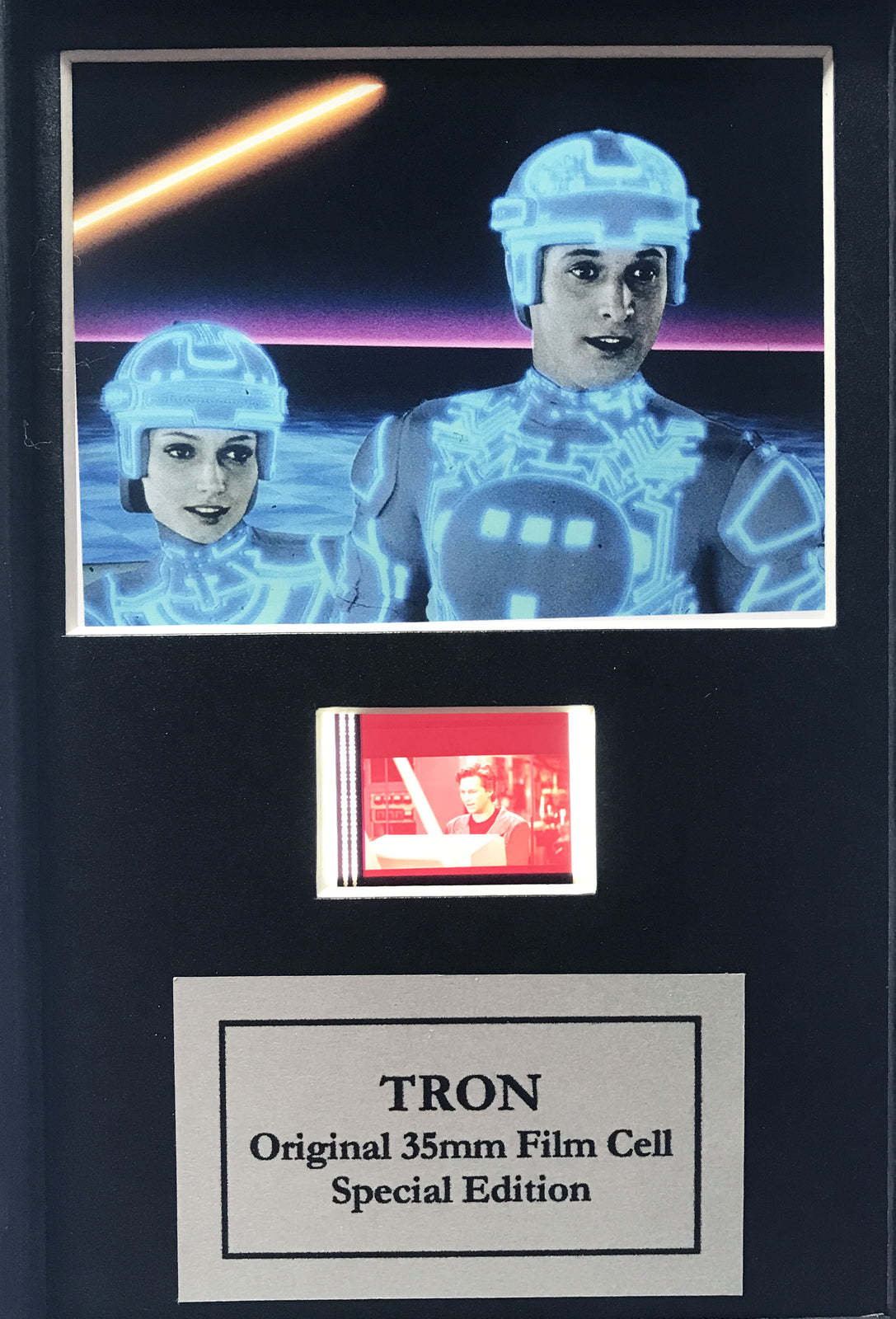 TRON of 1982 Original Mini 35mm Film Cells set within Quality Wood Frame + COA