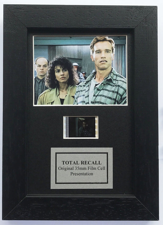 Handmade display featuring original Mini 35mm film cells for a TOTAL RECALL fan