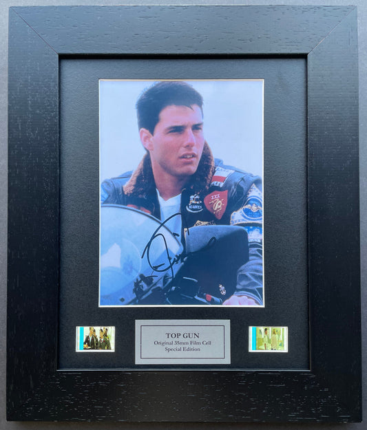 TOP GUN Tom Cruise Original 35mm Film Cells set within Quality Wood Frame + COA