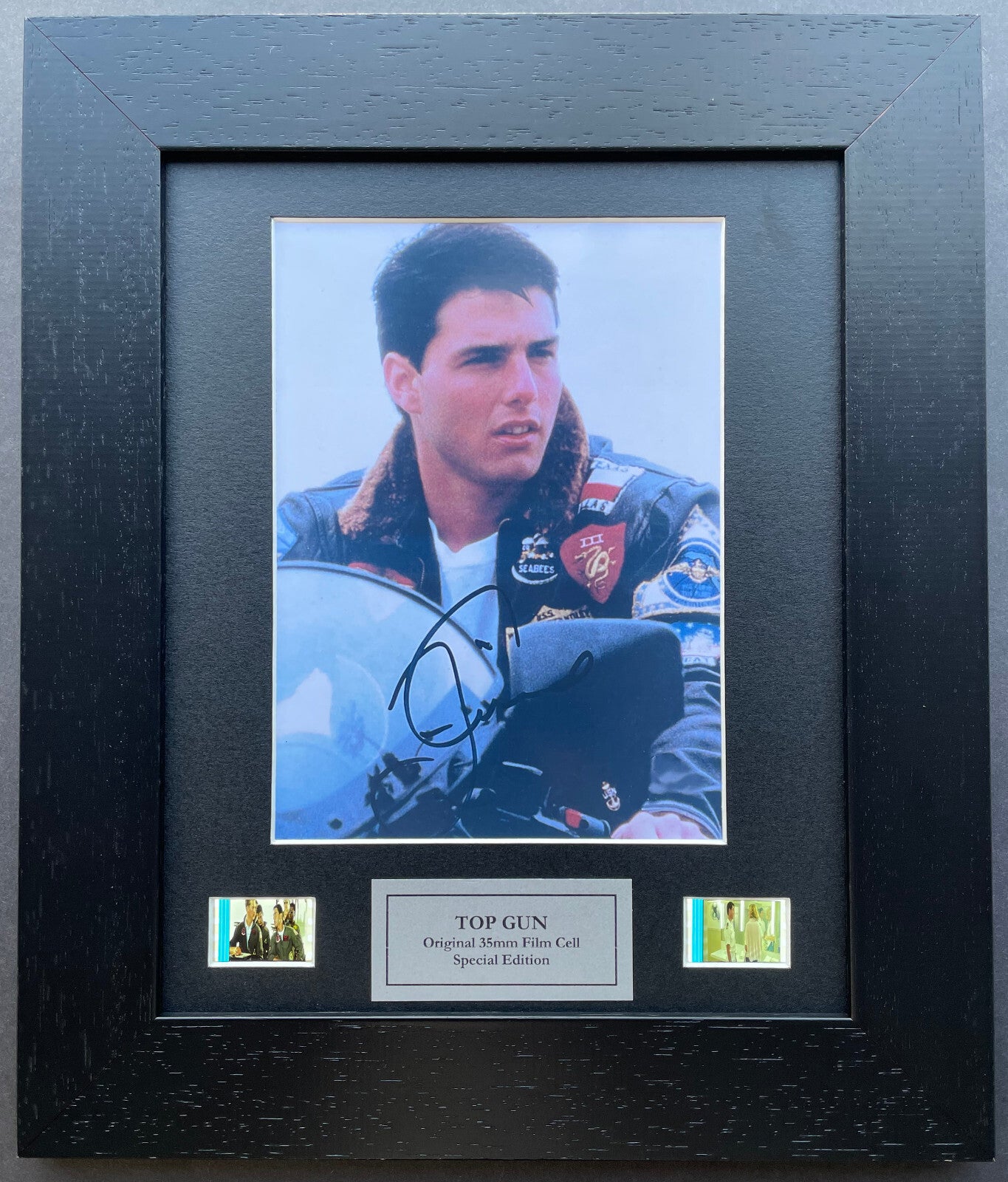 TOP GUN Tom Cruise Original 35mm Film Cells set within Quality Wood Frame + COA