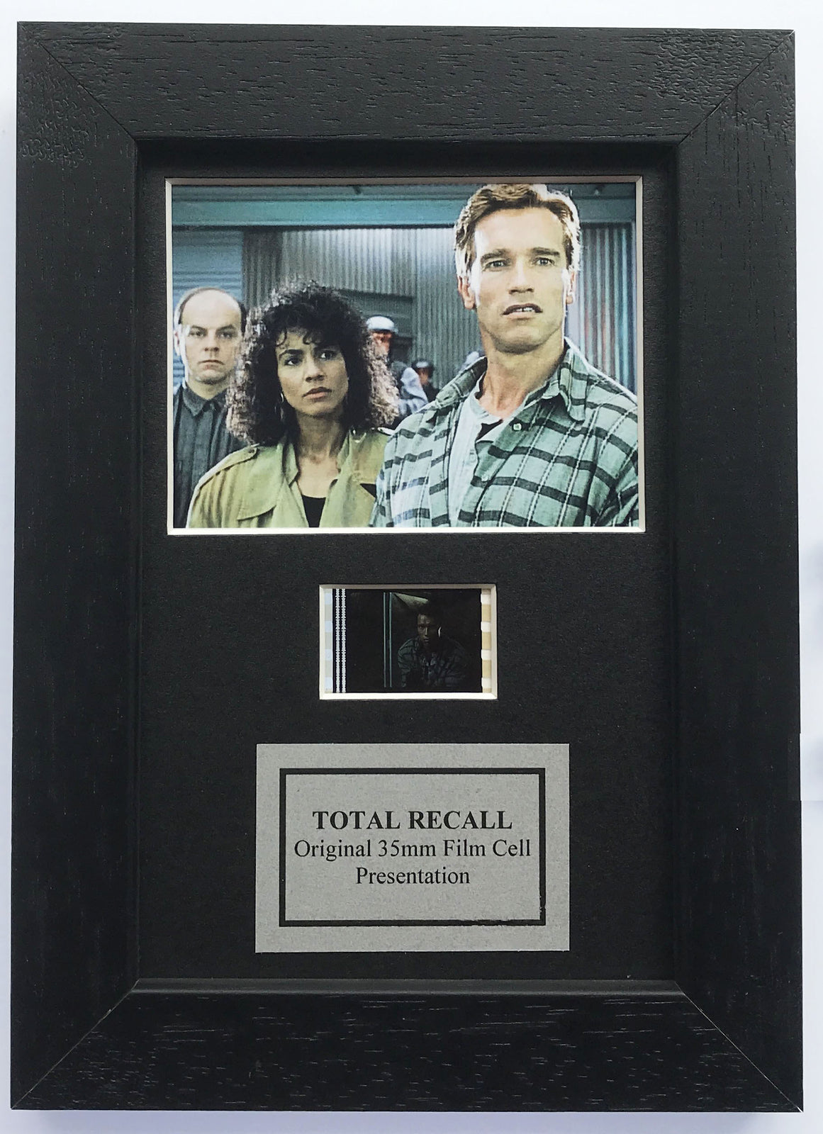 Handmade display featuring original Mini 35mm film cells for a TOTAL RECALL fan