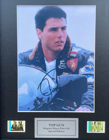 TOP GUN Tom Cruise Original 35mm Film Cells set within Quality Wood Frame + COA