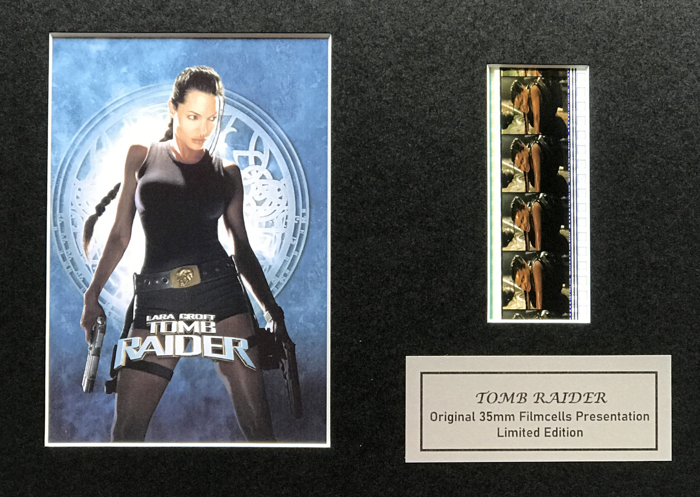 Hand crafted display inc original film cells for Tomb Raider ANGELINA JOLIE fans