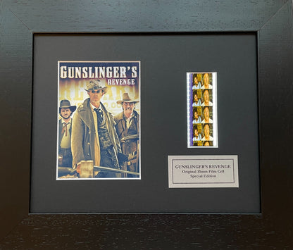 Handmade display featuring original 35mm filmcells for GUNSLINGER'S REVENGE fans