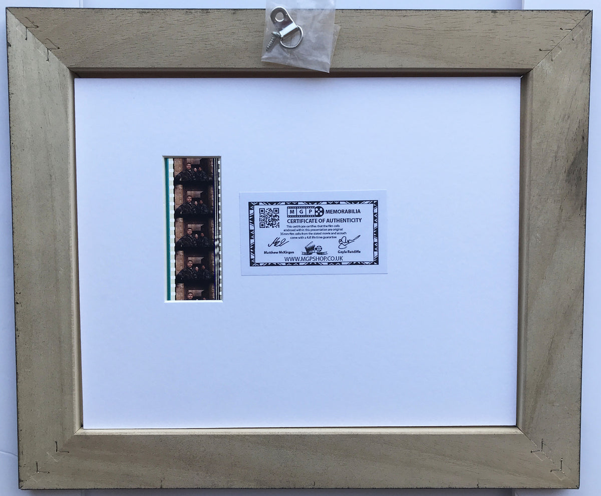 Hand crafted display featuring original 35mm film cells for THREE KINGS fans