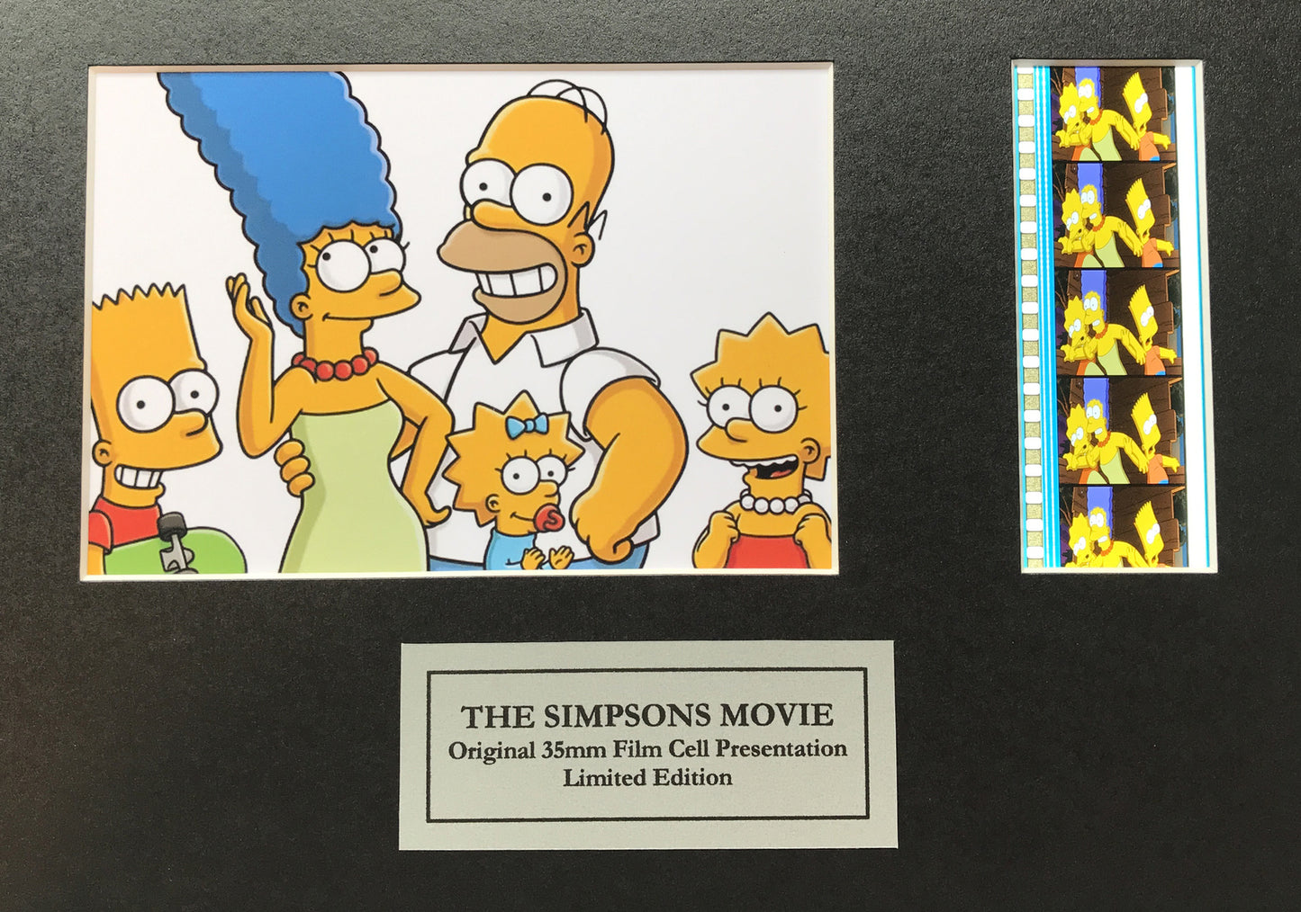 Hand crafted display featuring original film cells for THE SIMPSONS MOVIE fans