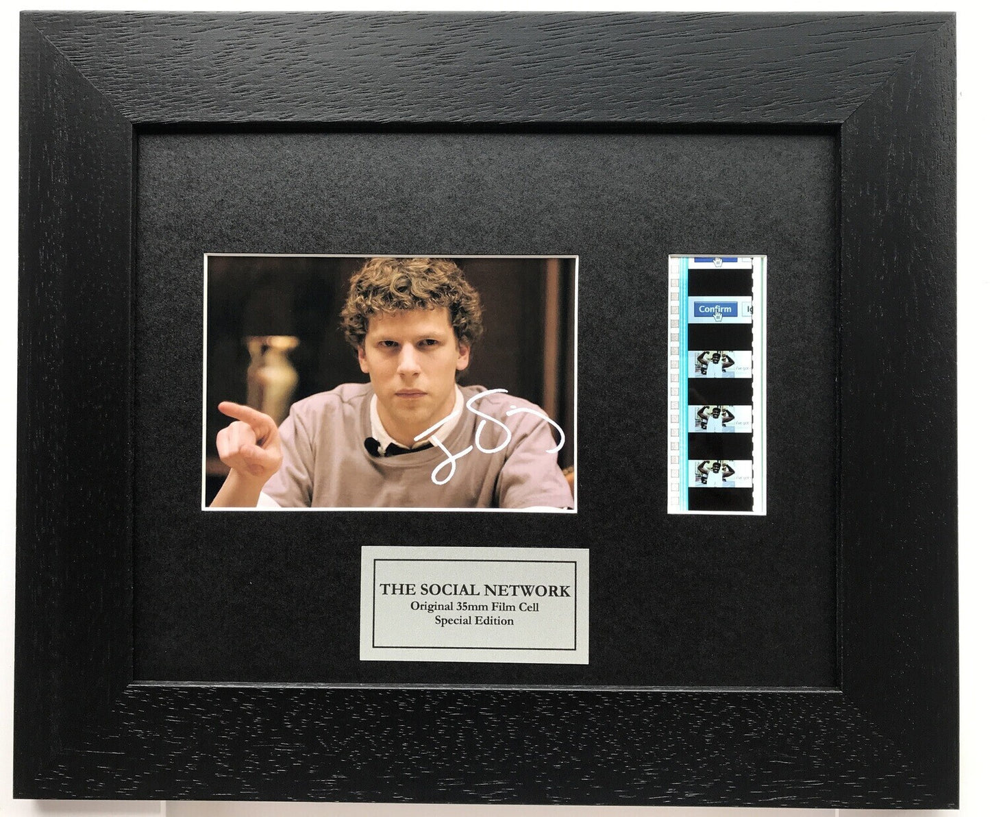 Hand crafted display featuring original film cells for THE SOCIAL NETWORK fans