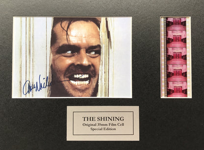 THE SHINING Original 35mm Film Cells set in Quality Wood Frame + Signed Repro