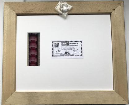 THE SHINING Original 35mm Film Cells set in Quality Wood Frame + Signed Repro