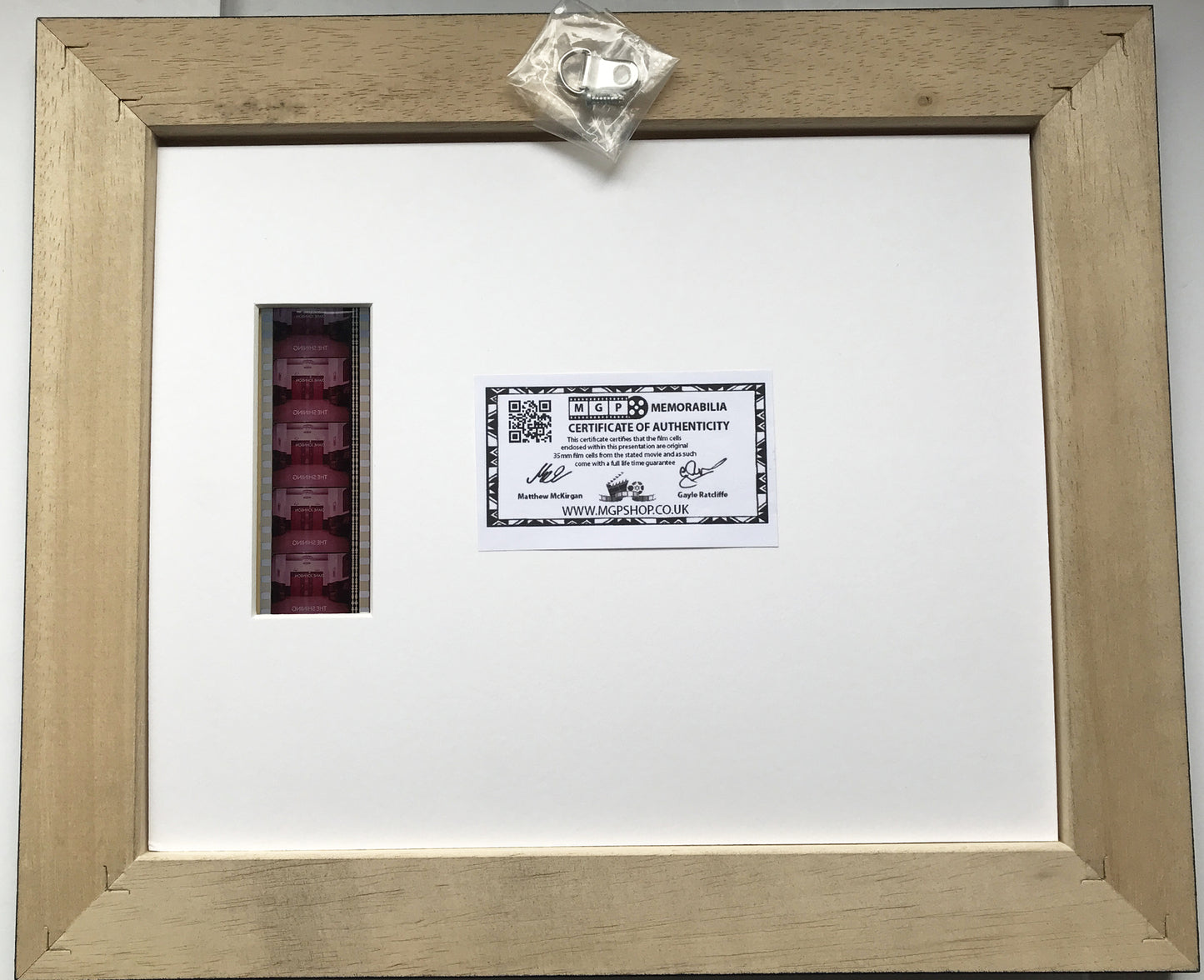 THE SHINING Original 35mm Film Cells set in Quality Wood Frame + Signed Repro