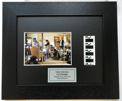 Hand crafted display featuring original 35mm film cells for THE SOCIAL NETWORK fans