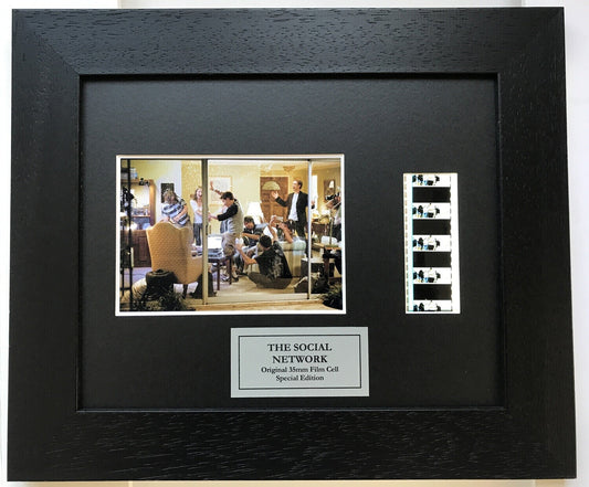 Hand crafted display featuring original 35mm film cells for THE SOCIAL NETWORK fans