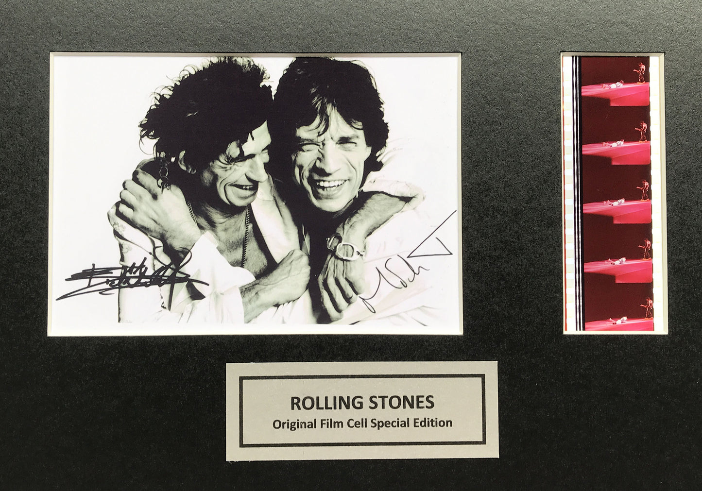 Handmade display featuring original film cells for THE ROLLING STONES fans vSR
