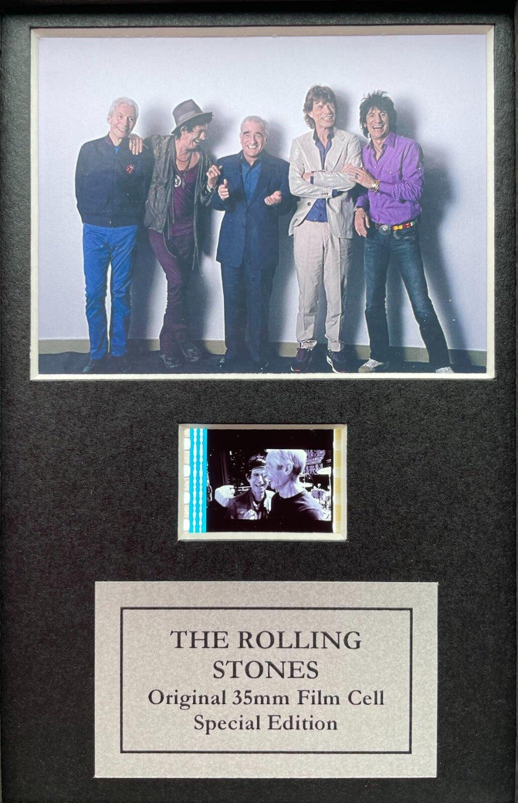 Handmade display inc original Mini 35mm film cell for THE ROLLING STONES fans v2