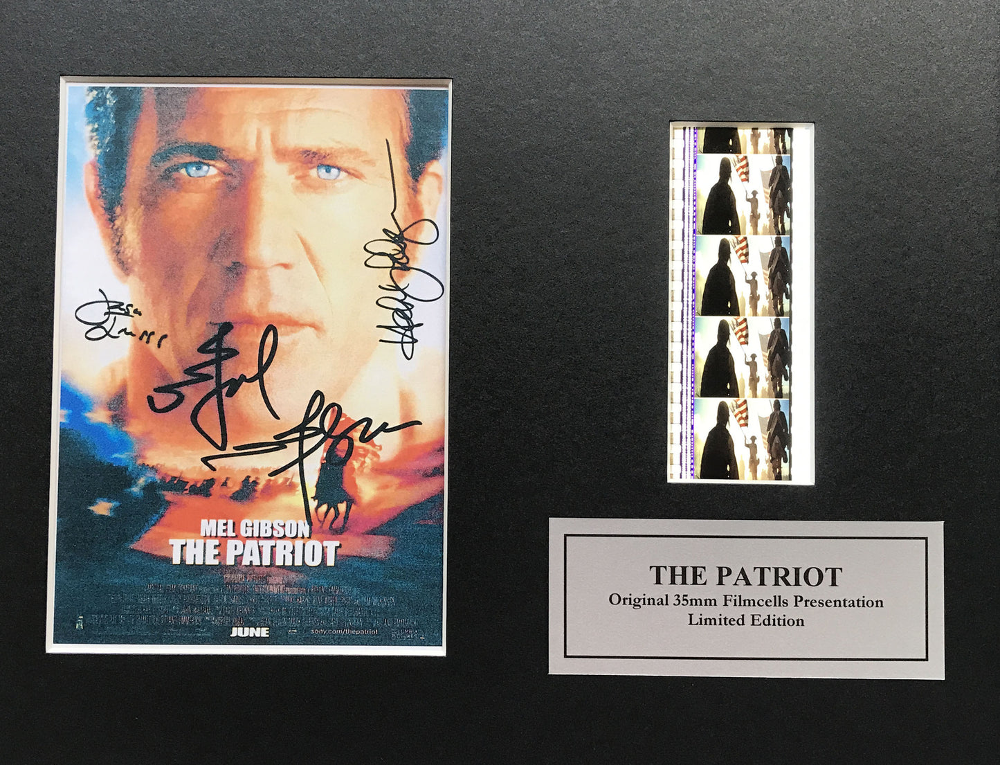 Hand crafted display featuring original film cells for THE PATRIOT fans vSR