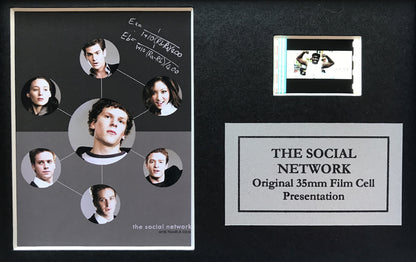 Hand crafted display inc original Mini film cells for THE SOCIAL NETWORK fans