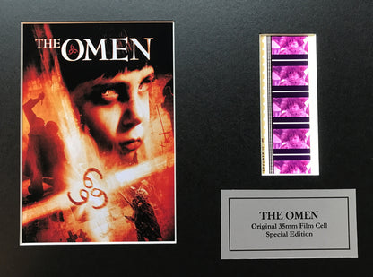 Hand crafted display featuring original 35mm filmcells for THE OMEN 1976 fans v1