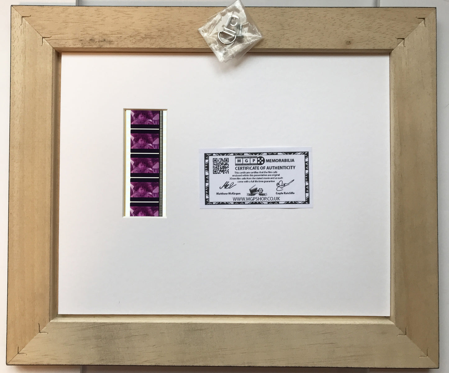 Hand crafted display featuring original 35mm filmcells for THE OMEN 1976 fans v1
