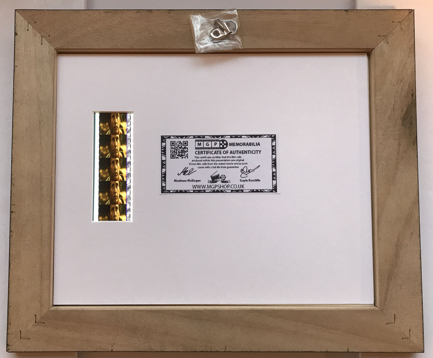Hand crafted display featuring original 35mm film cells for THE PATRIOT fans