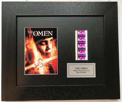 Hand crafted display featuring original 35mm filmcells for THE OMEN 1976 fans v1