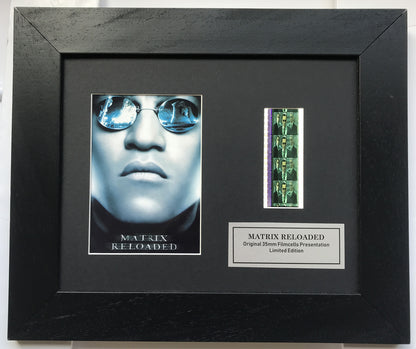 Handmade display featuring original 35mm film cells for THE MATRIX RELOADED fans