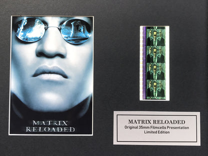 Handmade display featuring original 35mm film cells for THE MATRIX RELOADED fans