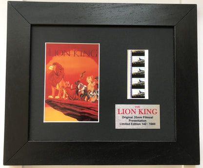 Handmade display featuring original 35mm film cells for a THE LION KING fan v1