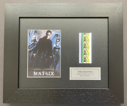 Handmade display featuring original 35mm film cells for THE MATRIX fans + COA v4