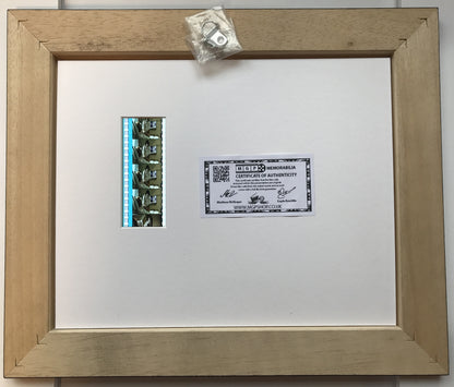 Hand crafted display featuring original filmcells for THE JOKER Dark Knight fans