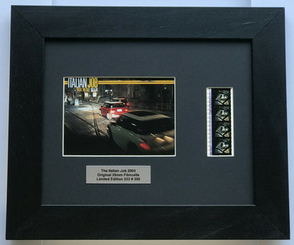 Hand crafted display featuring original 35mm film cells for THE ITALIAN JOB 2003
