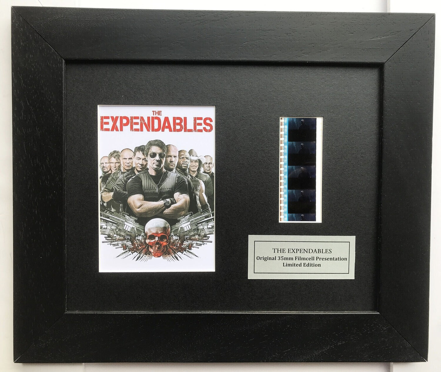 Hand crafted display featuring original 35mm film cells for THE EXPENDABLES fan