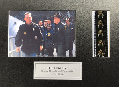Hand crafted display featuring original 35mm film cells for THE FUGITIVE fans v1
