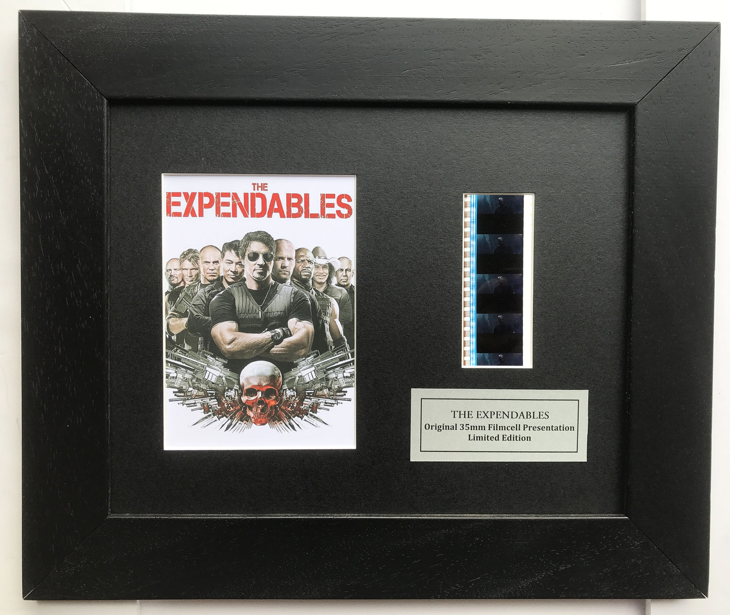 Hand crafted display featuring original 35mm film cells for THE EXPENDABLES fan
