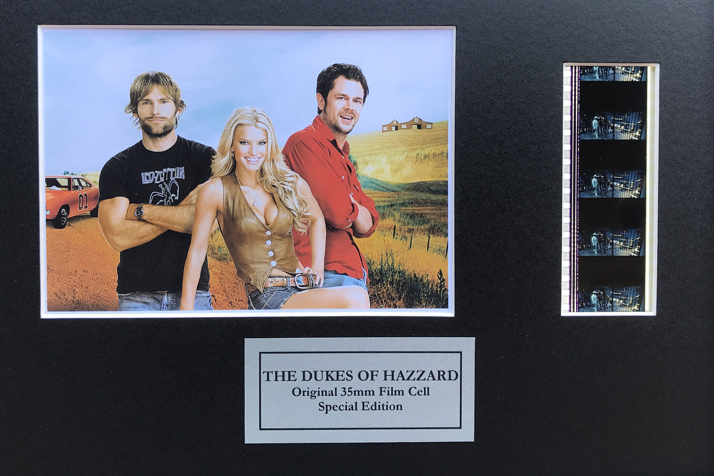 The DUKES of HAZZARD Original 35mm Film Cells set within Quality Wood Frame + COA